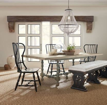 Ciao Bella 84in Trestle Table with 2-18in Leaves-Natural/Gray