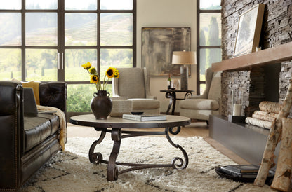 Luckenbach Metal and Stone End Table