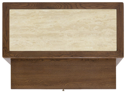 Driftwood One-Drawer Nightstand with Stone
