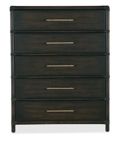 Retreat Pole Rattan Five-Drawer Chest