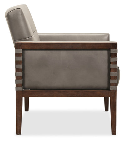 Carverdale Leather Club Chair withWood Frame