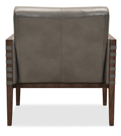 Carverdale Leather Club Chair withWood Frame