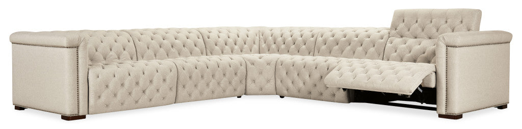 Savion Deux 5 Seat Sectional with Four Power Recliners and Six Power Headrests