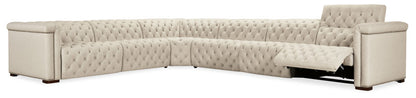 Savion Deux 6 Seat Sectional with Three Power Recliners and Seven Power Headrests