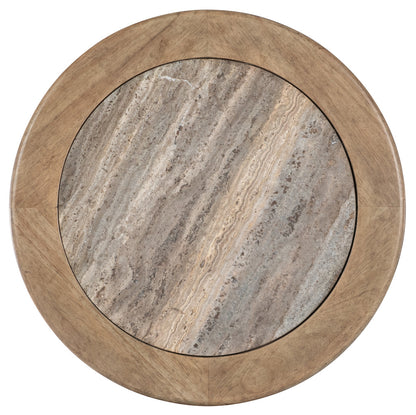 Vineyard Row Round Pedestal End Table