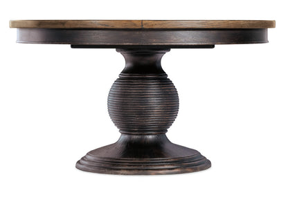 Americana Round Pedestal Dining Table with 1-22in Leaf