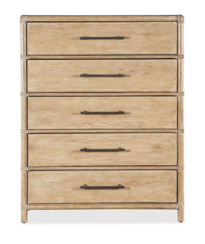 Retreat Pole Rattan Five-Drawer Chest