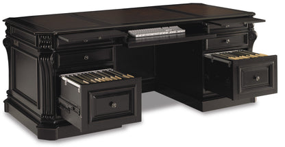 Telluride 76'' Executive Desk withLeather Panels